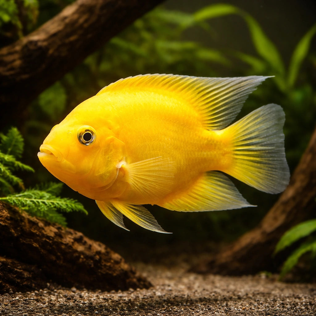 Parrot Fish — South American Cichlids for sale UK — AI hero driftwood view