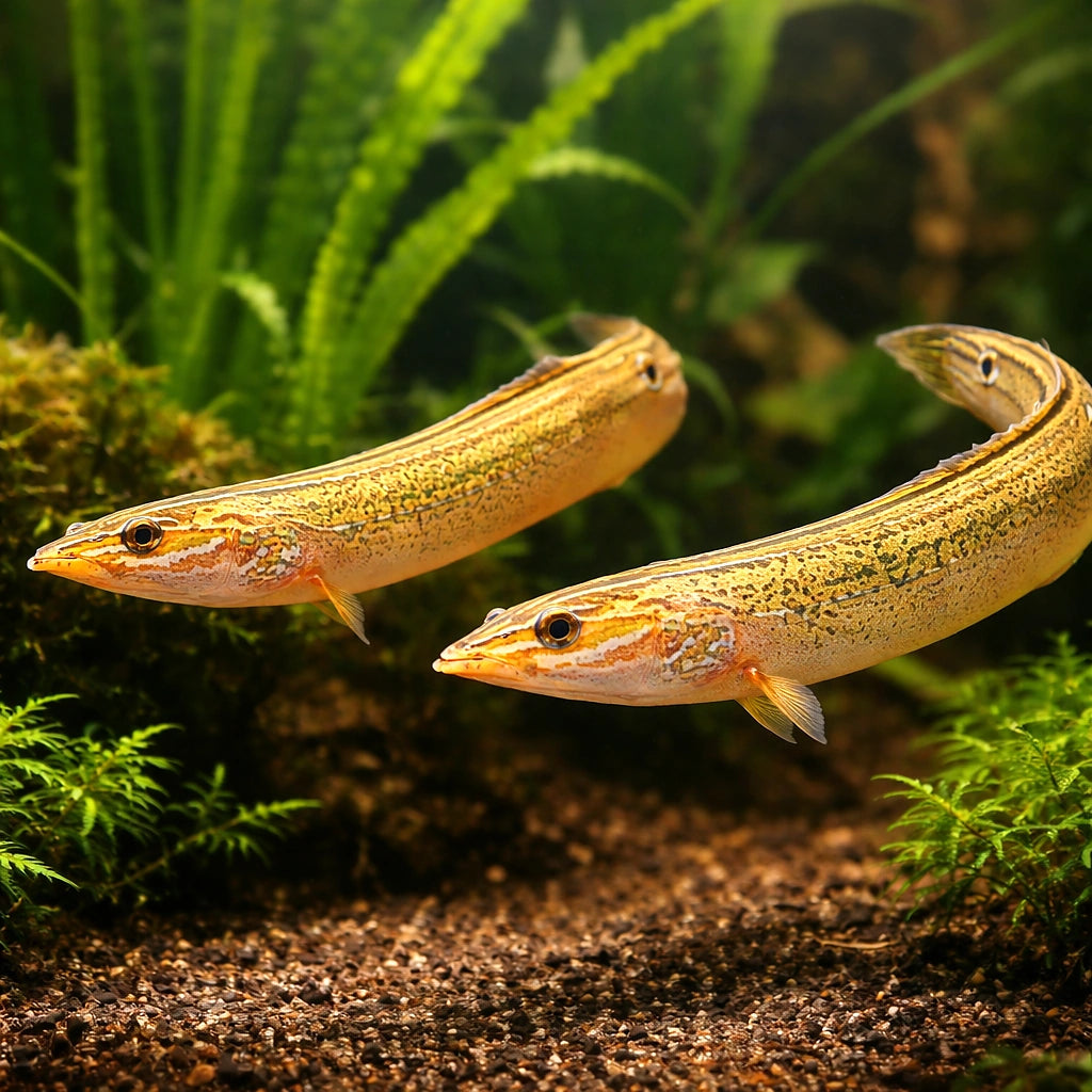 Peacock eel — tropical fish for sale UK — AI pair planted view