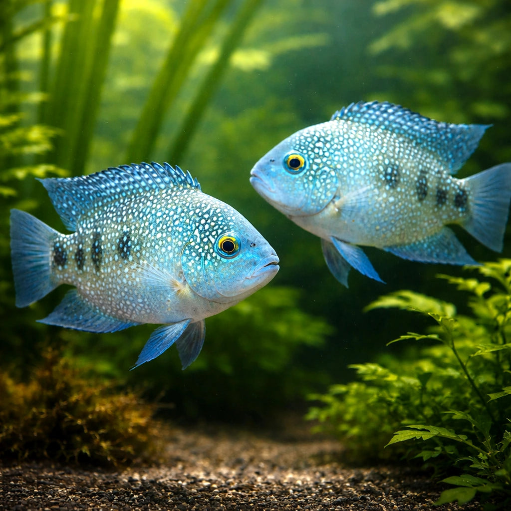 Pearl Cichlid — tropical fish for sale UK — AI pair planted view