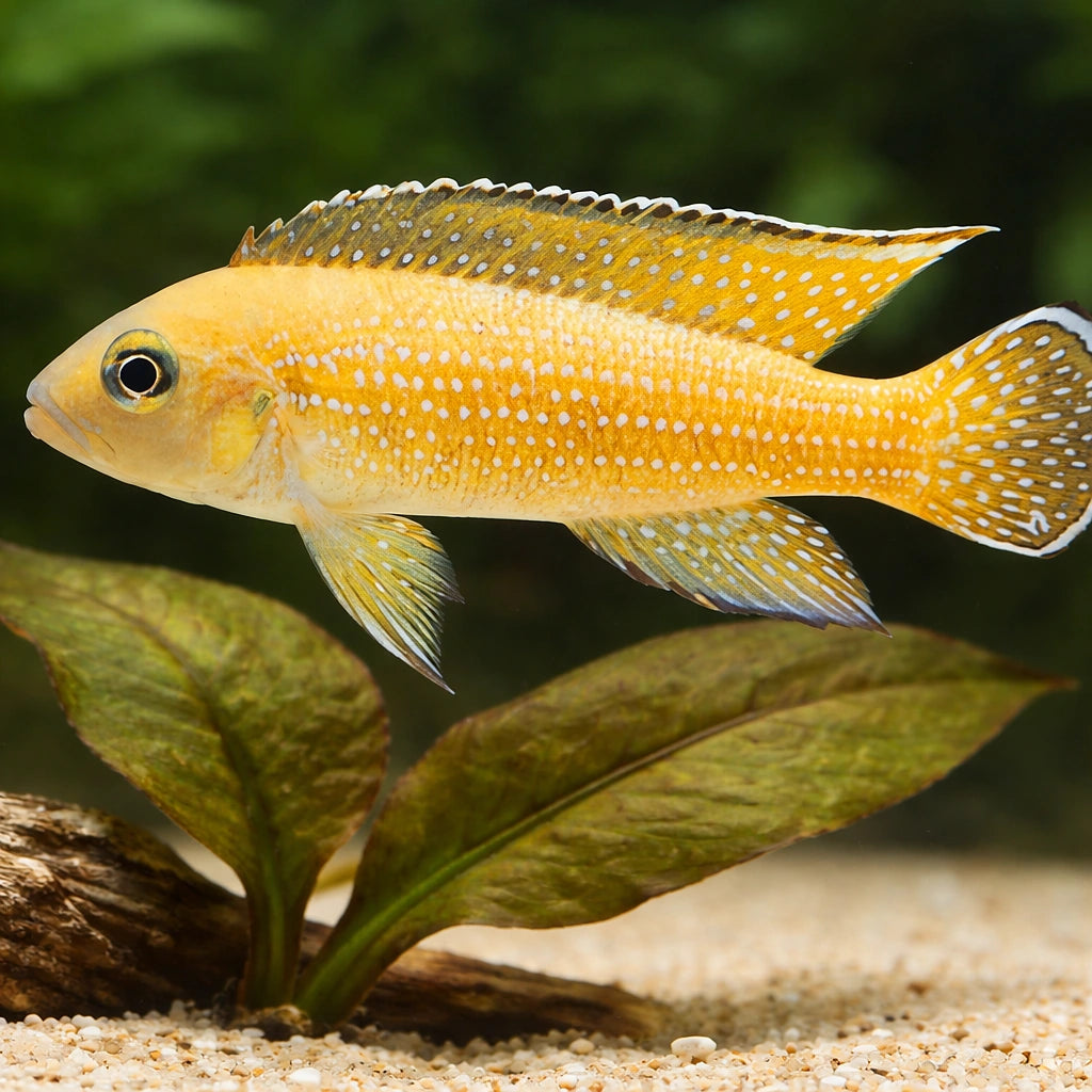 Pearl-Lined Lamprologus gold — tropical fish for sale UK — AI scale plant view