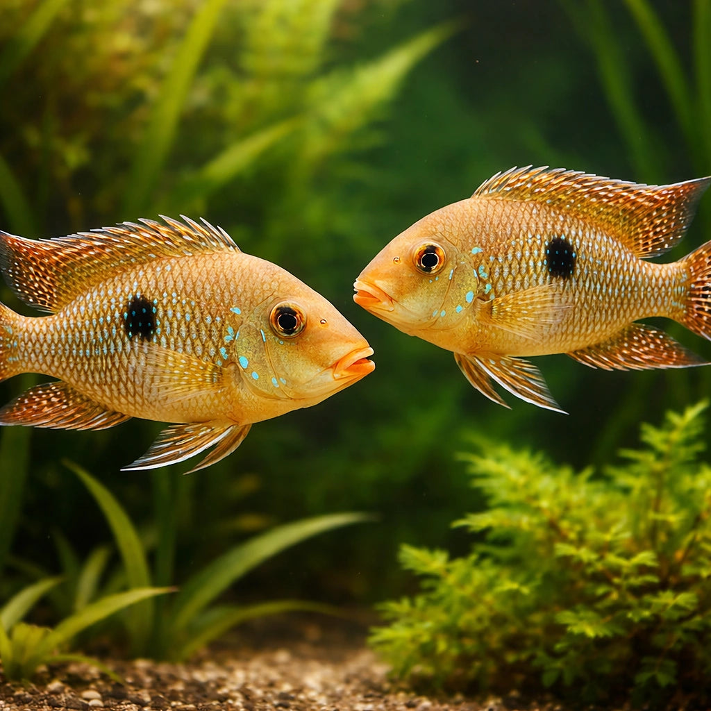 Pearl-Striped Geophagus — tropical fish for sale UK — AI pair planted view