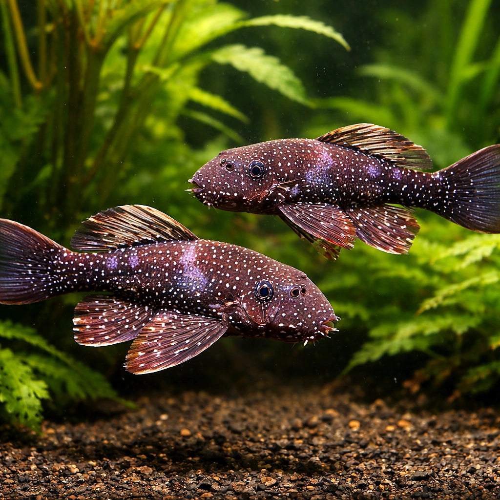 Pearl Sucker, Spotted Brist — tropical fish for sale UK — AI pair planted view