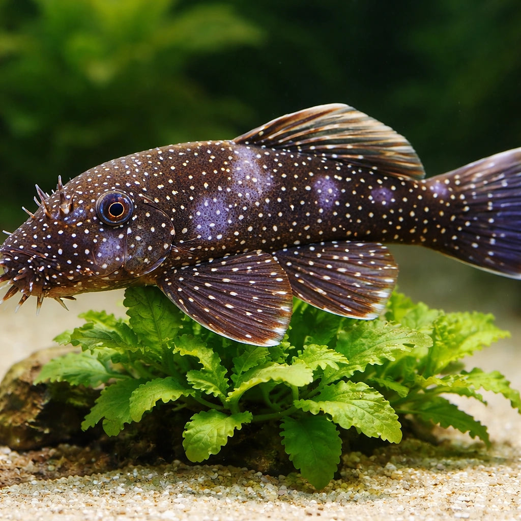Pearl Sucker, Spotted Brist — tropical fish for sale UK — AI scale plant view