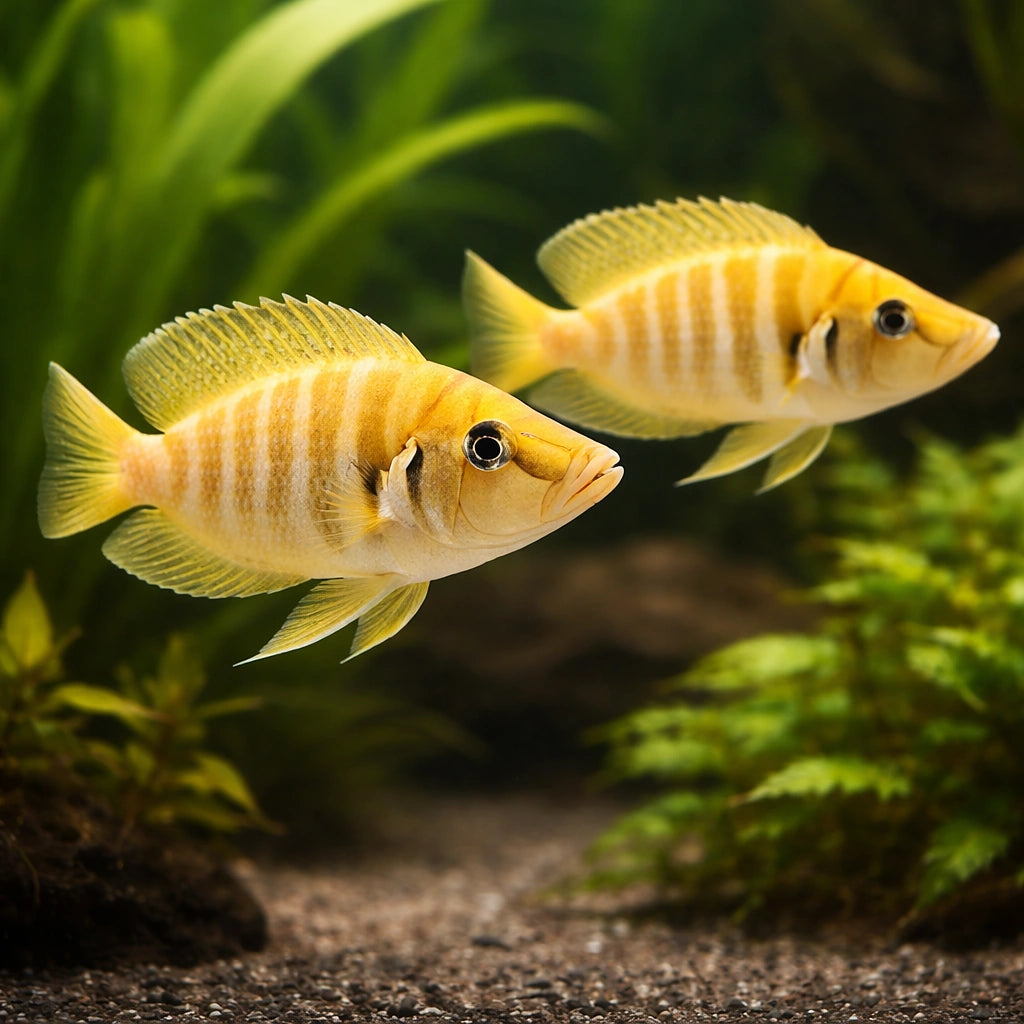 Pearly Compressiceps — tropical fish for sale UK — AI pair planted view