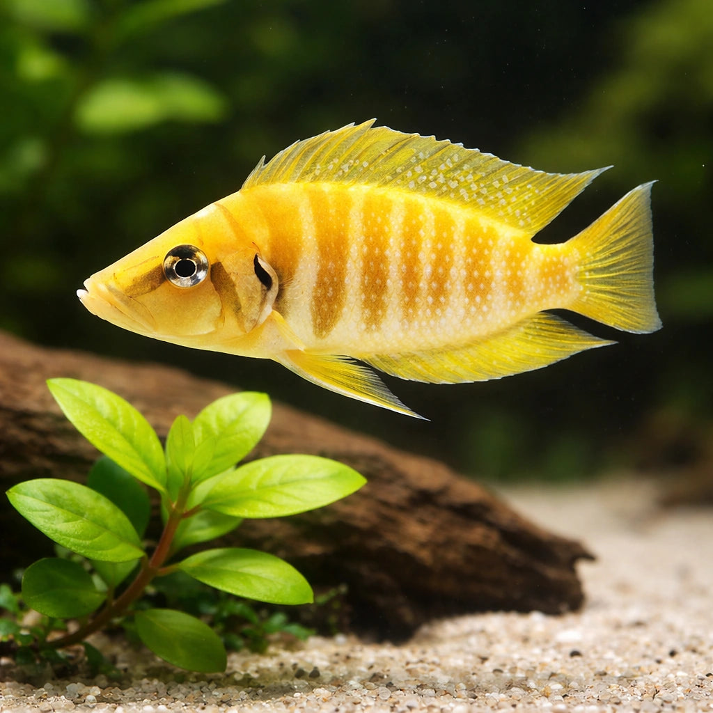 Pearly Compressiceps — tropical fish for sale UK — AI scale plant view