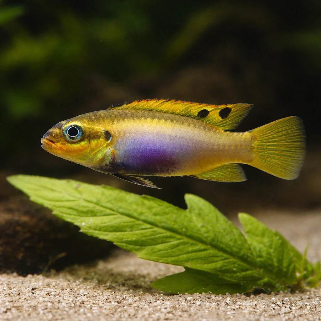 Pelvicachromis taeniatus Lobe — African Dwarf Cichlids for sale UK — AI scale plant view