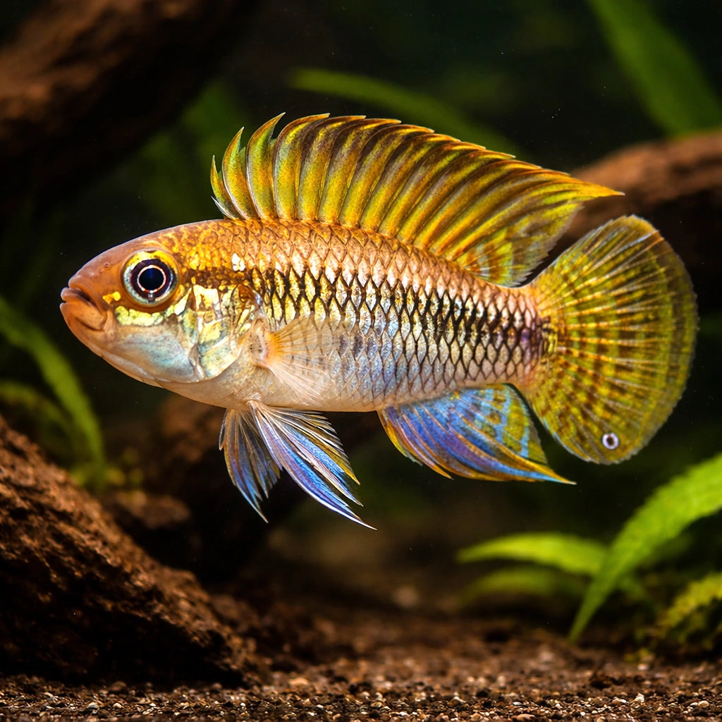 Pertensis Dwarf Cichlid — tropical fish for sale UK — AI hero driftwood view