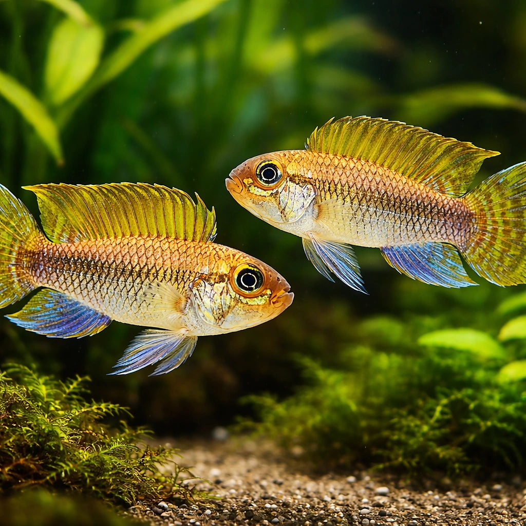 Pertensis Dwarf Cichlid — tropical fish for sale UK — AI pair planted view