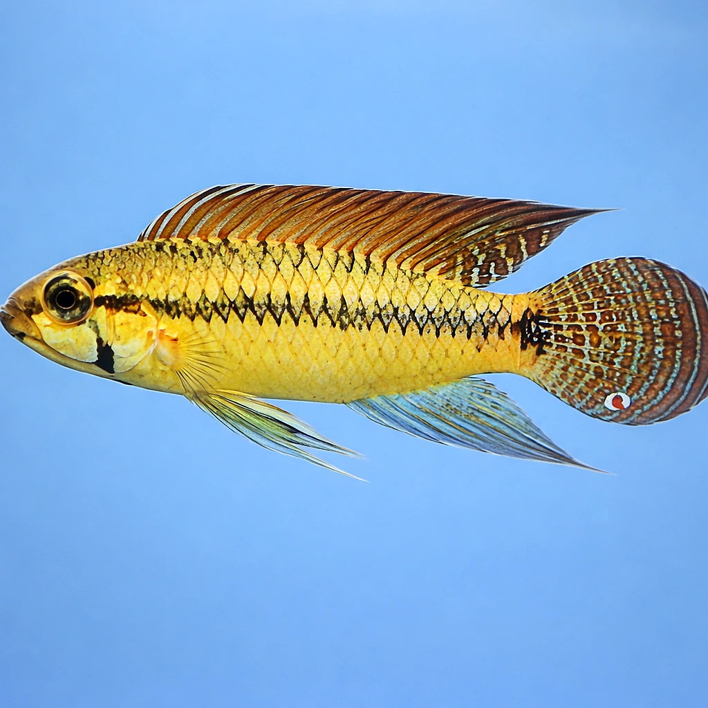Pertensis Dwarf Cichlid yellow — tropical fish for sale UK — AI side clean view