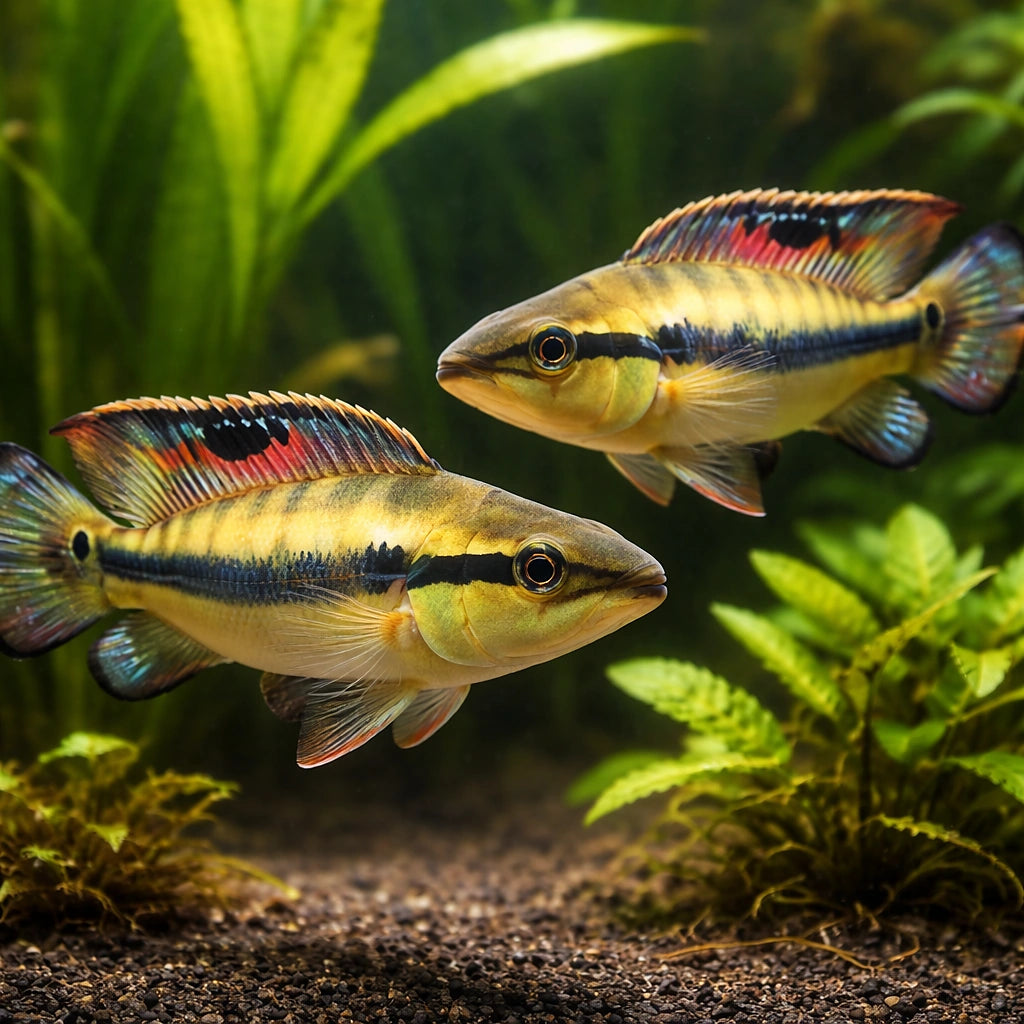 Peru Crenicichla — tropical fish for sale UK — AI pair planted view