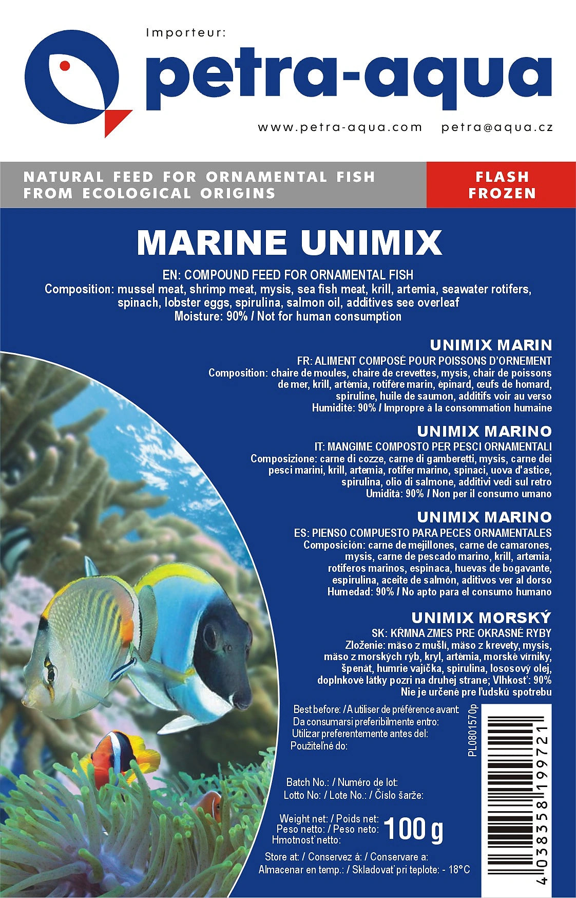 Petra Unimix Marin Frozen Blister 6x100g — tropical fish for sale UK