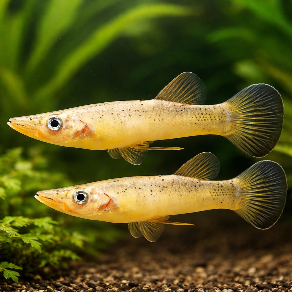 Pike Livebearer — tropical fish for sale UK — AI pair planted view