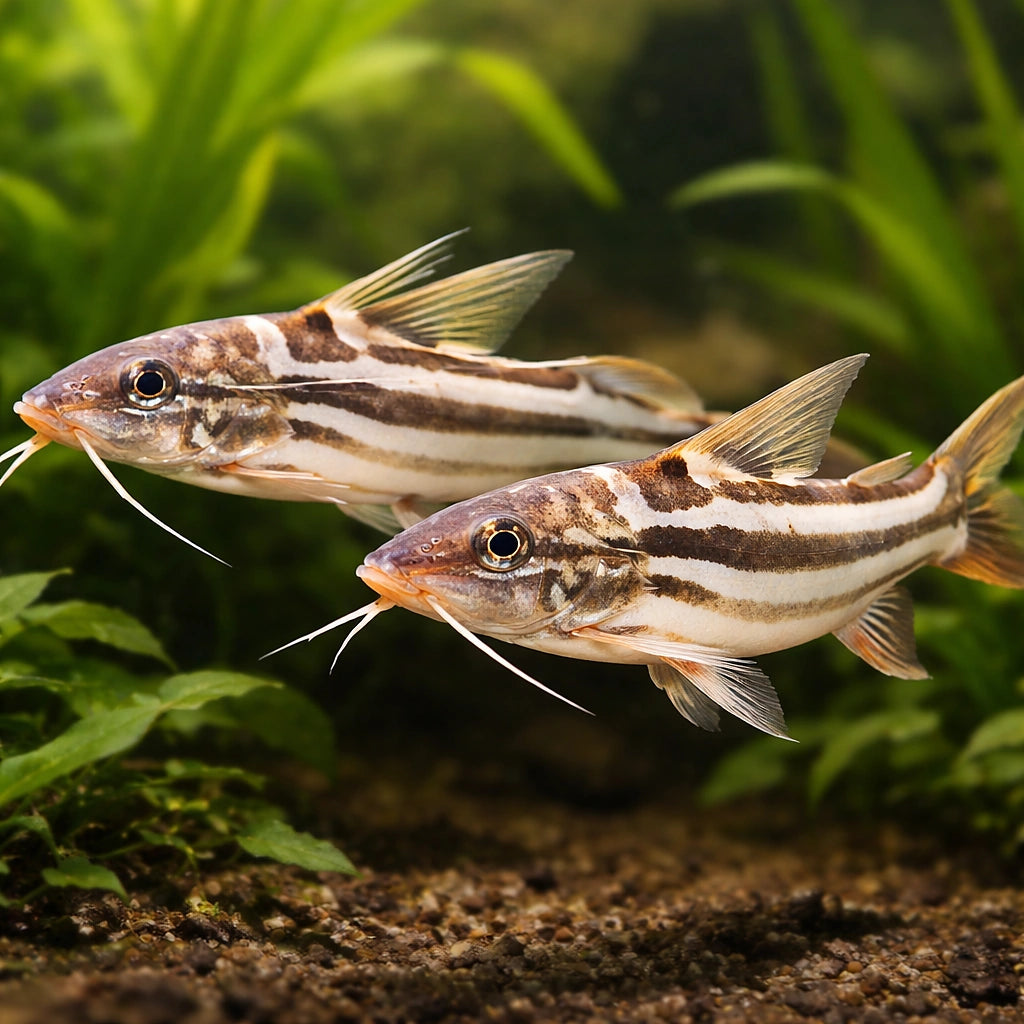 Pimelodus albofasciatus 10 - — tropical fish for sale UK — AI pair planted view