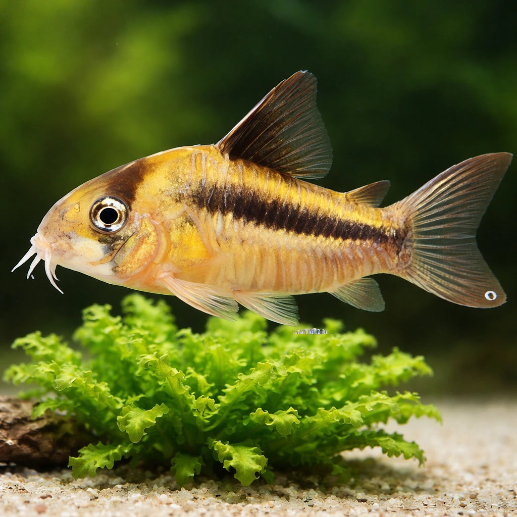 Pink Corydoras — tropical fish for sale UK — AI scale plant view