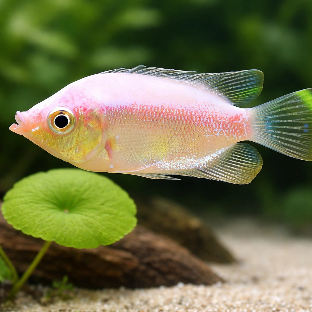 Pink Kissing Gourami — tropical fish for sale UK — AI scale plant view
