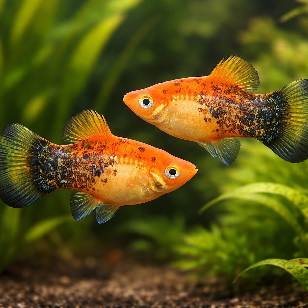Platy Berlin - Xiphophorus maculatus — AI pair planted view