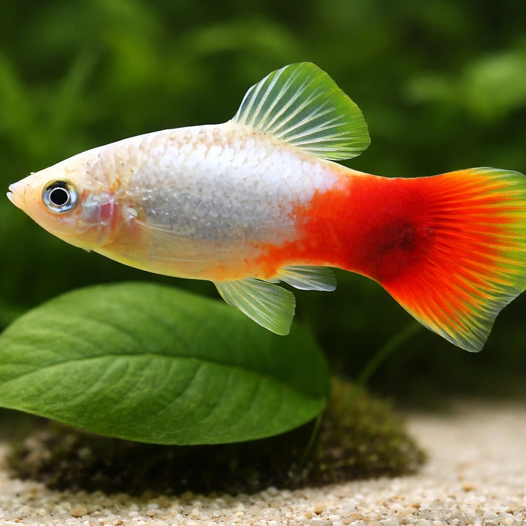Platy Blue-Red - Xiphophorus maculatus — AI scale plant view