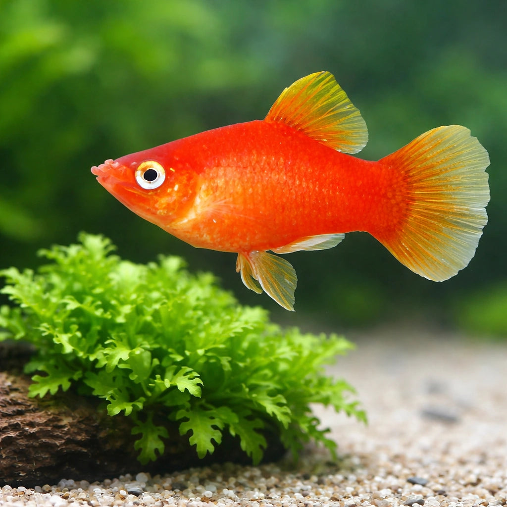Platy Coral Red - Xiphophorus maculatus — AI scale plant view