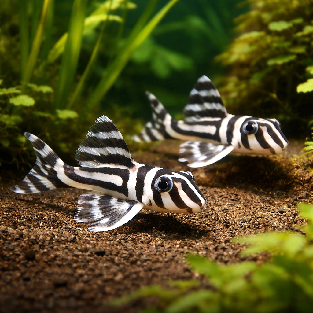 L046 Zebra Pleco (Hypancistrus zebra) - UK (Hypancistrus zebra) — Rare L046 Zebra Pleco with bold black-and-white stripes…