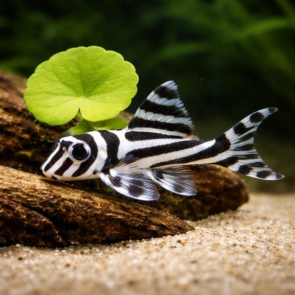 L046 Zebra Pleco (Hypancistrus zebra) - UK (Hypancistrus zebra) — Rare L046 Zebra Pleco with bold black-and-white stripes…