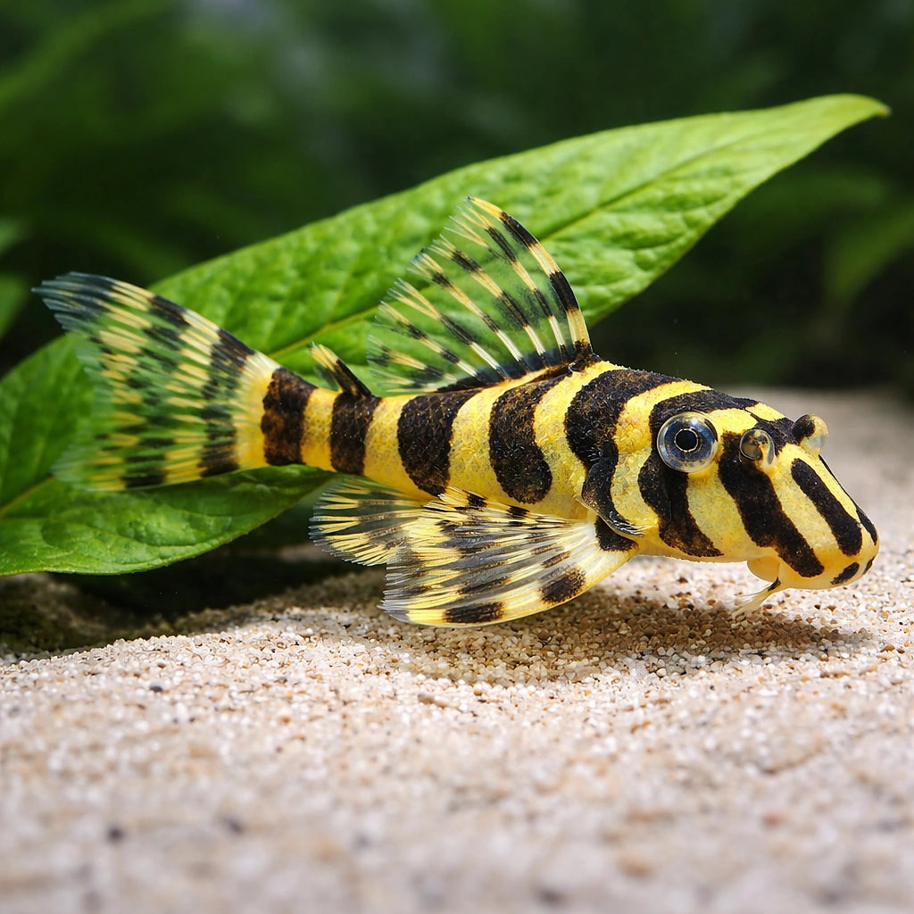 L134 Peckoltia compta - Moderate Care | UK (Peckoltia compta) — Striking L134 Peckoltia compta with bold zebra patterning…