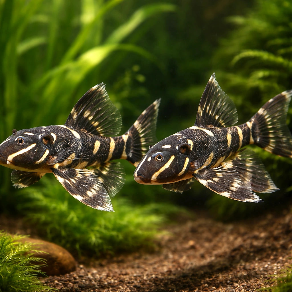 L204 Panaqolus albivermis - Zebra Tiger Pleco UK (Panaqolus albivermis) — Distinctive L204 Zebra Tiger Pleco with bold…
