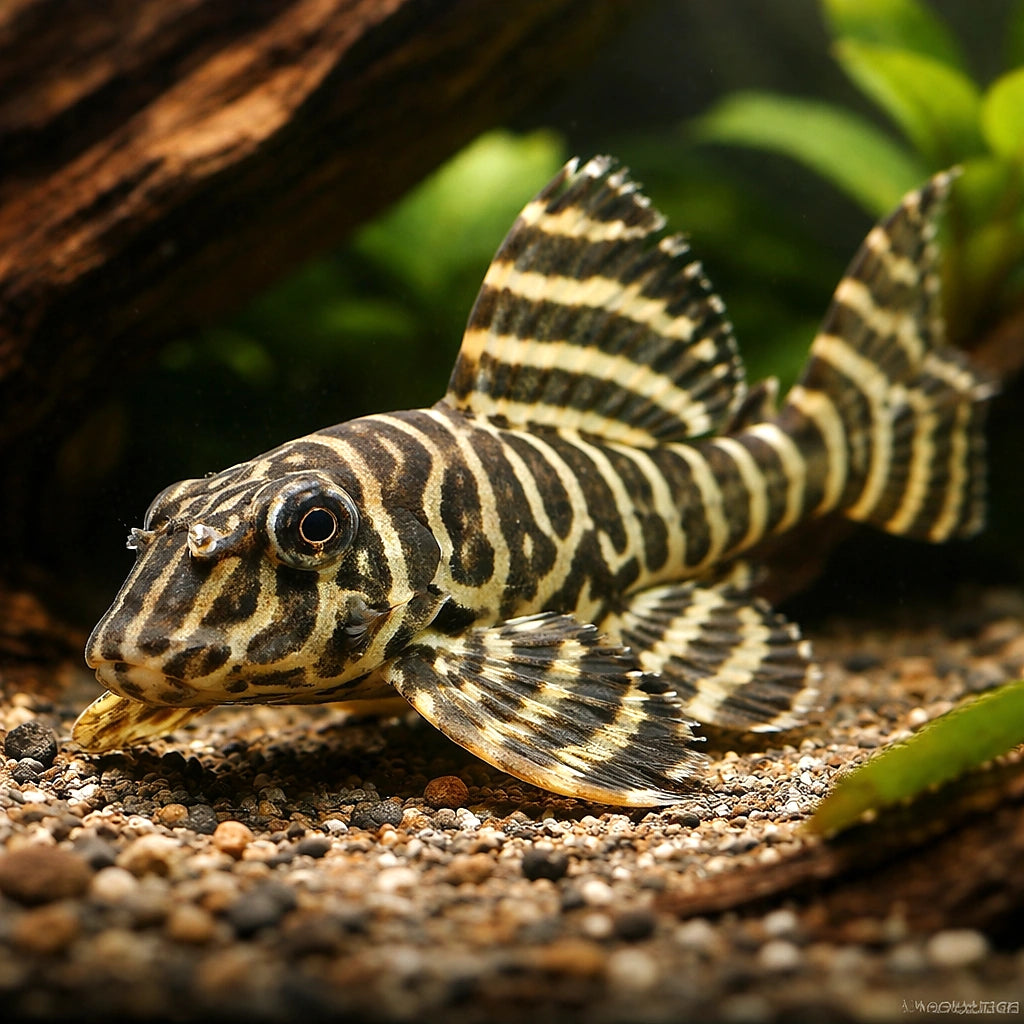 L333 Hypancistrus sp. (Hypancistrus sp.) - UK (Hypancistrus sp. L333) — Striking L333 pleco with bold zebra striping, ideal…