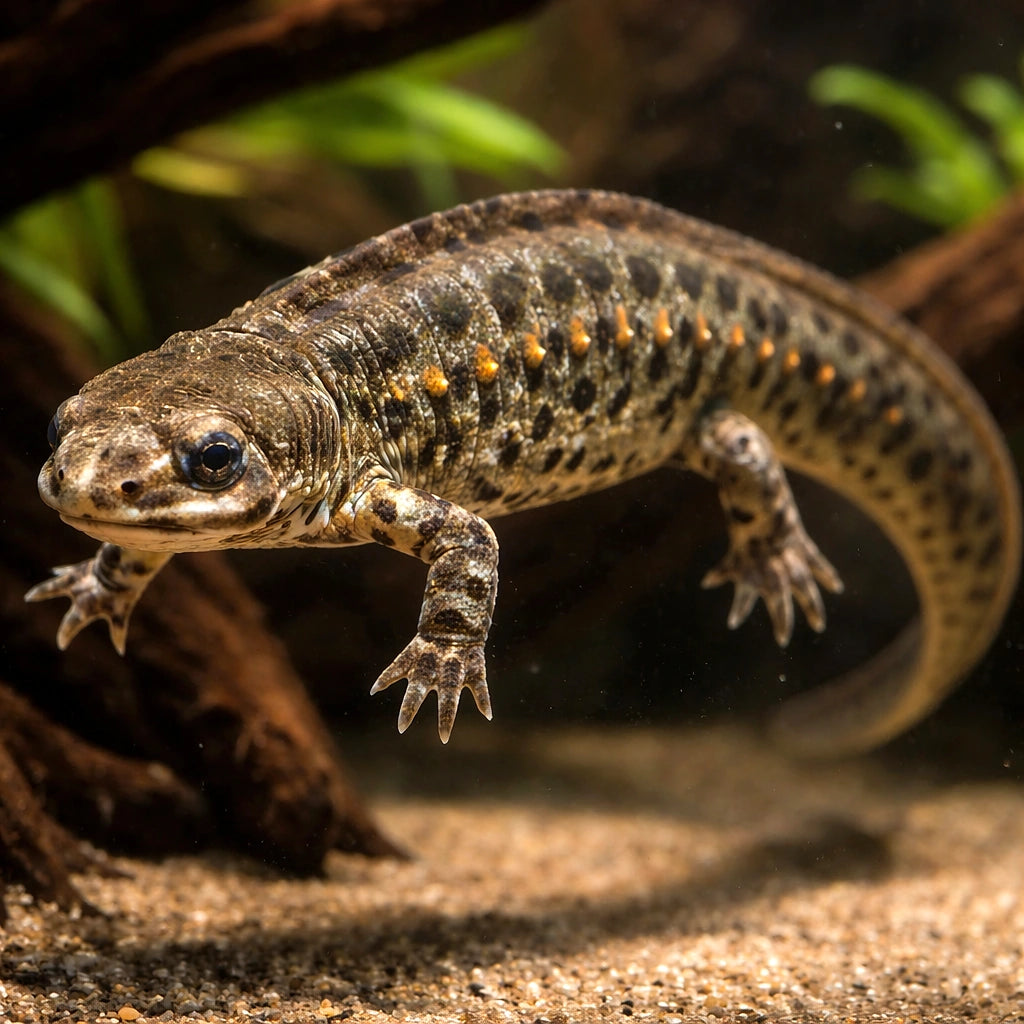 Pleurodela spec. — tropical fish for sale UK — AI hero driftwood view