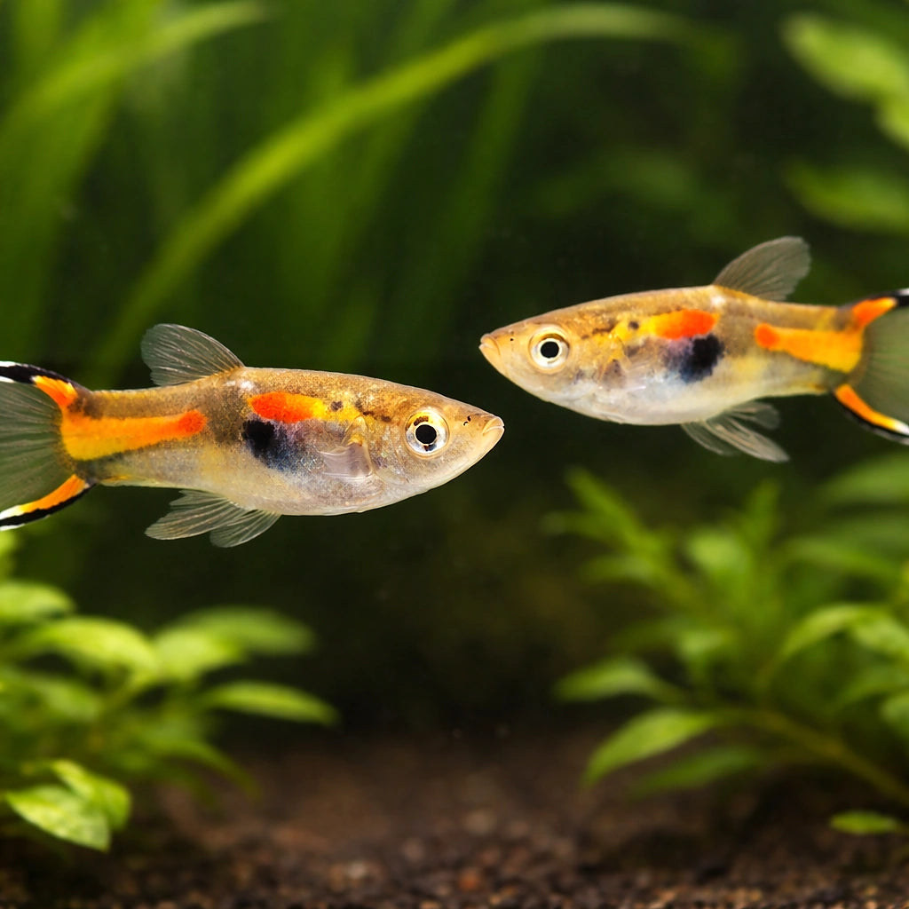 Poecilia endler supercolor male 1,5 - — tropical fish for sale UK — AI pair planted view