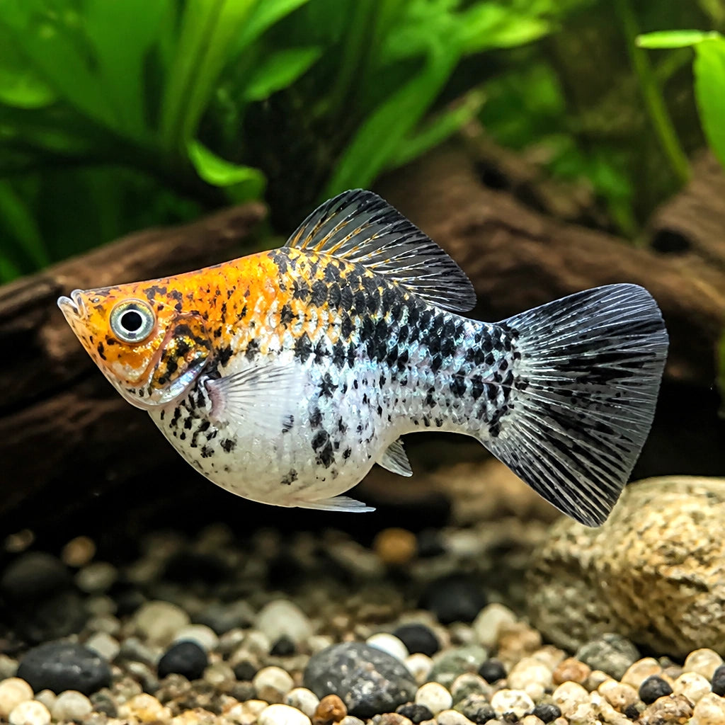 X Poecilia Latipinna / Ballon Molly Mix Tropical Fish Tank, Best Choices for Community Tanks, Offering Graceful Movement and Colorful Displays in Your Home Aquarium, Stunning Colors for Your Aquarium — for sale UK — AI natural aquarium view
