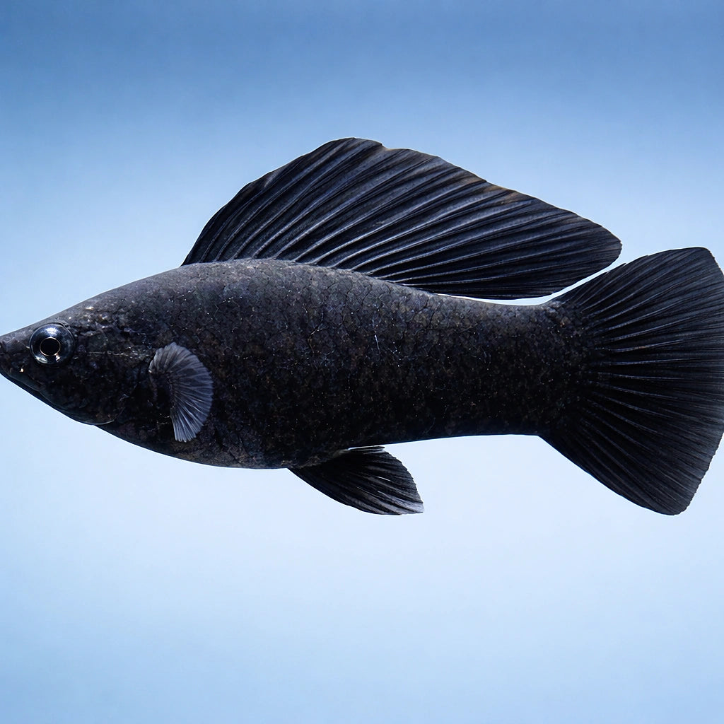 Poecilia Latipinna Black Molly Fish for UK Aquariums — tropical fish for sale UK — AI side clean view
