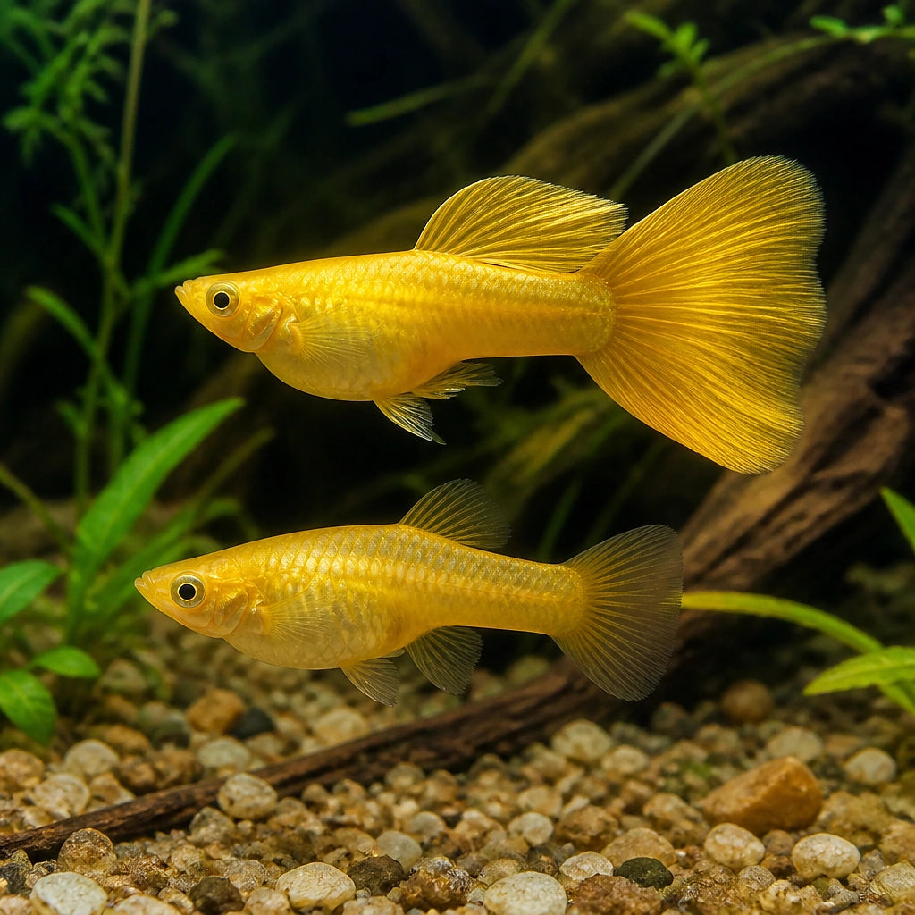 Full Gold Guppy Breeding — Guppy for sale UK — AI natural aquarium view