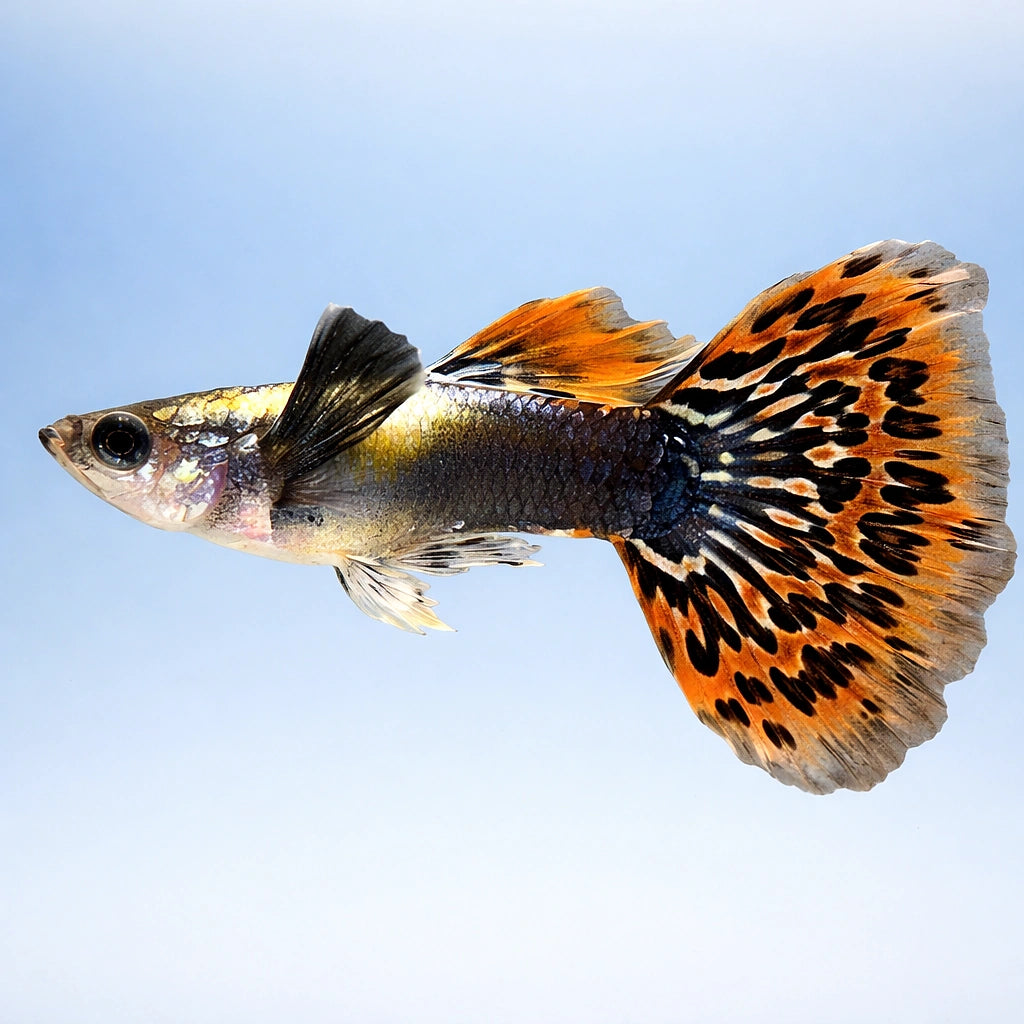 Poecilia Reticulata Male Elephant Ears for UK Aquarists — tropical fish for sale UK — AI side clean view