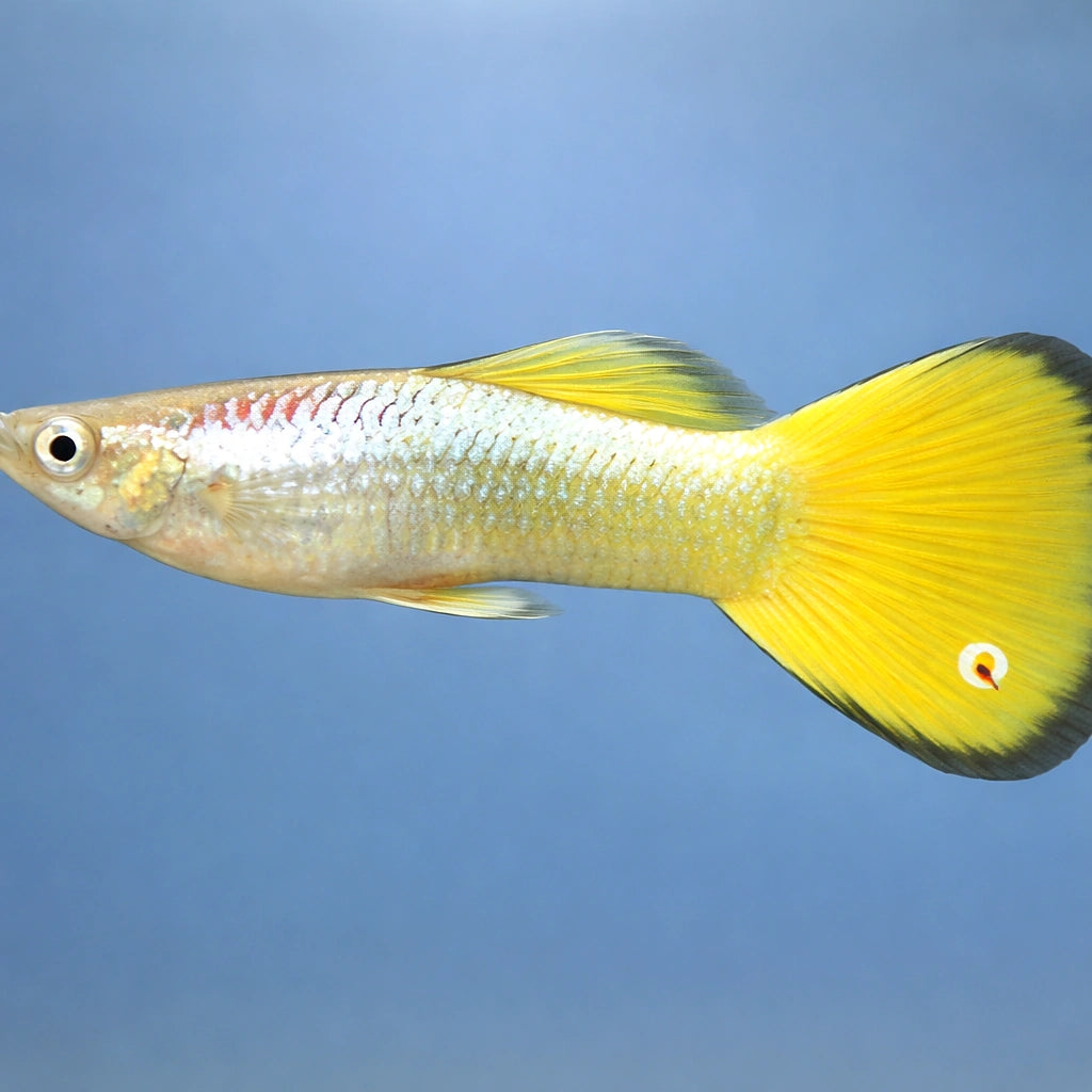 Poecilia Reticulata Male German Yellow - UK — tropical fish for sale UK — AI side clean view
