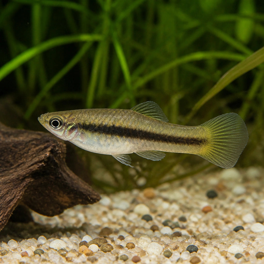 X Red Black Dwarf Guppy Females - Poecilia Reticulata X Wingei - Livebearer — Endler Guppies for sale UK — AI natural aquarium view