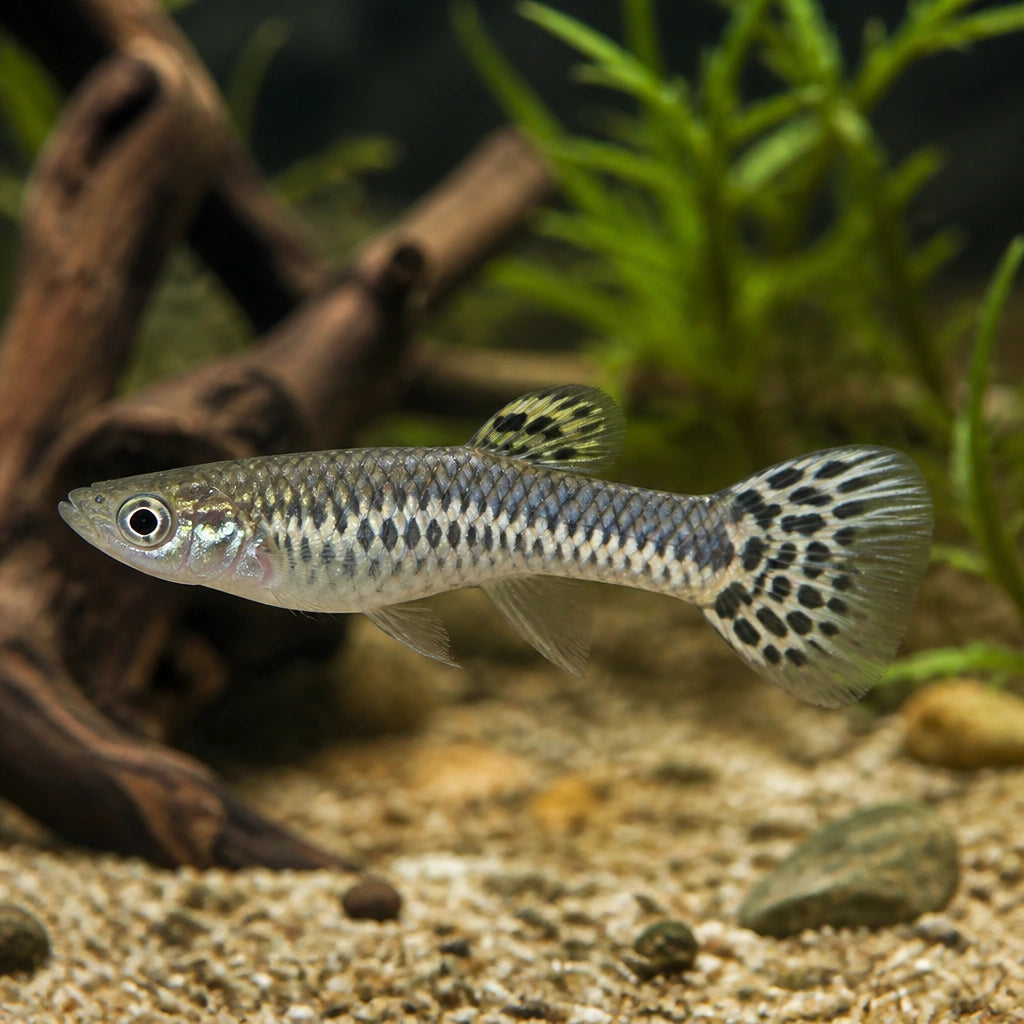Poecilia wingei cobra — tropical fish for sale UK — AI natural aquarium view