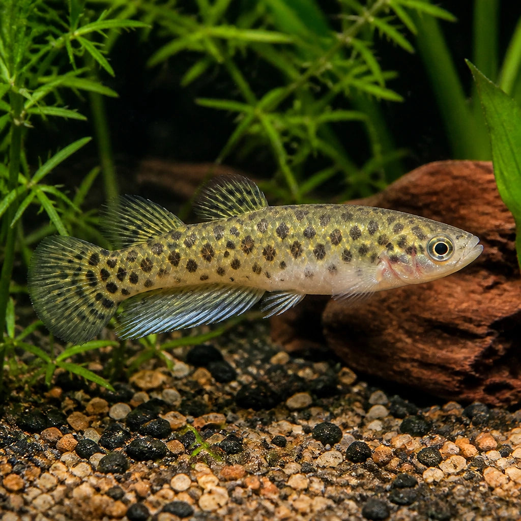 Polka-dot splitfin — tropical fish for sale UK — AI natural aquarium view
