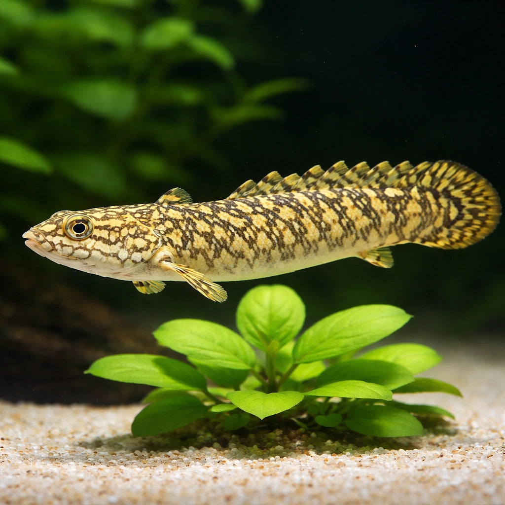 Polypterus ornatipinnis 5 - — tropical fish for sale UK — AI scale plant view