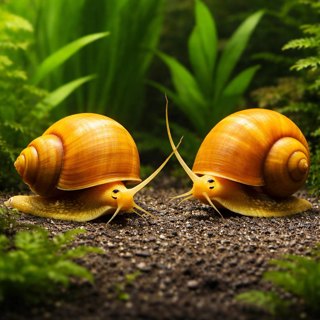 Pomacea red snail sp. — tropical fish for sale UK — AI pair planted view
