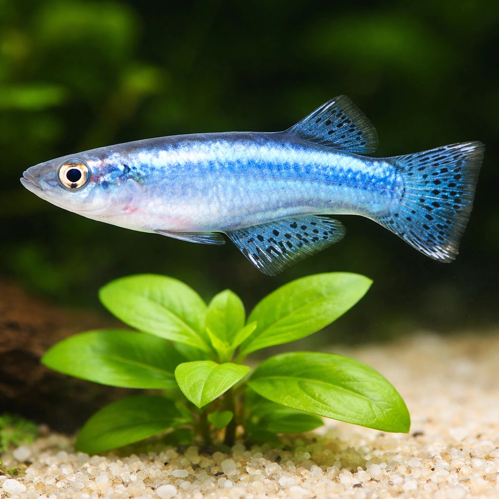 Powder-Blue Lampeye — tropical fish for sale UK — AI scale plant view