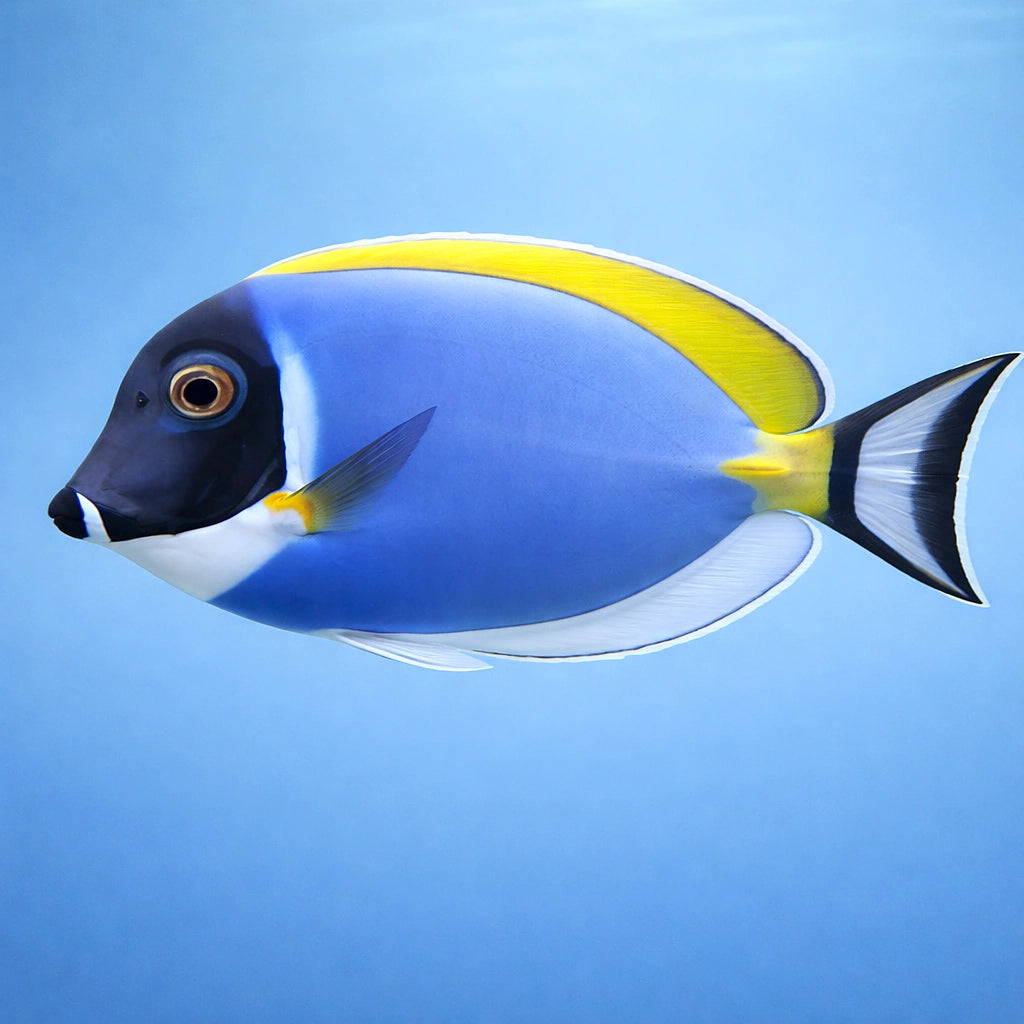 Powderblue Surgeonfish M — tropical fish for sale UK — AI side clean view