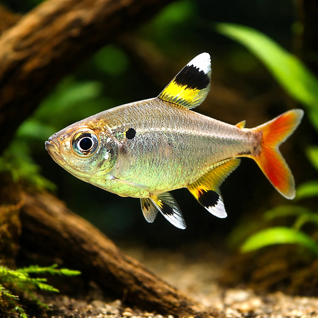 Pristella Maxillaris — South American Tetra for sale UK — AI hero driftwood view