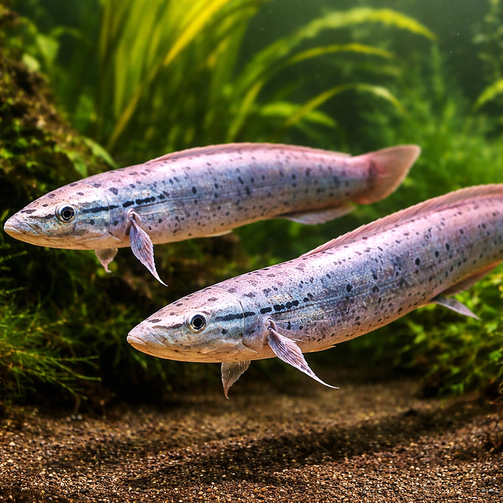 Protopterus aethiopicus 25 - — tropical fish for sale UK — AI pair planted view