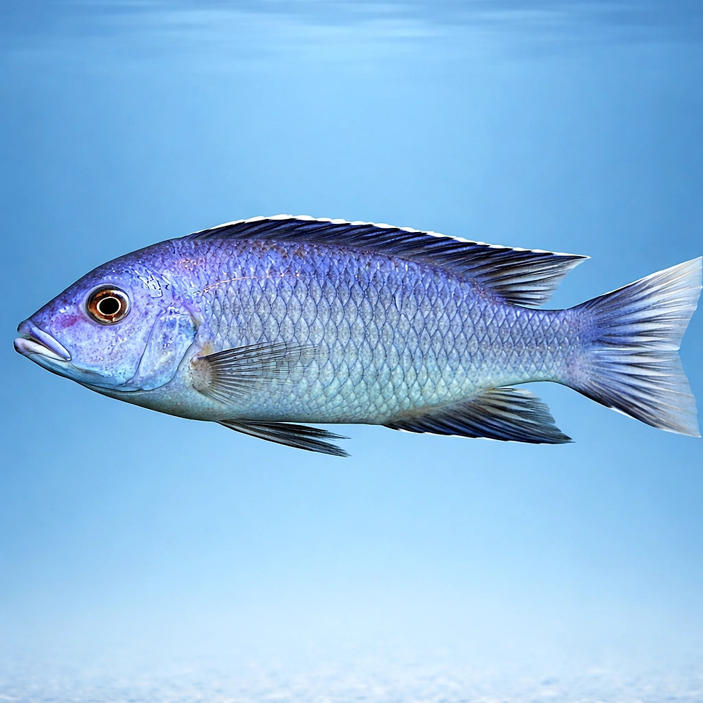 White Tail Acei Cichlid — 3-5cm Juvenile (Pseudotropheus acei) — AI side clean view