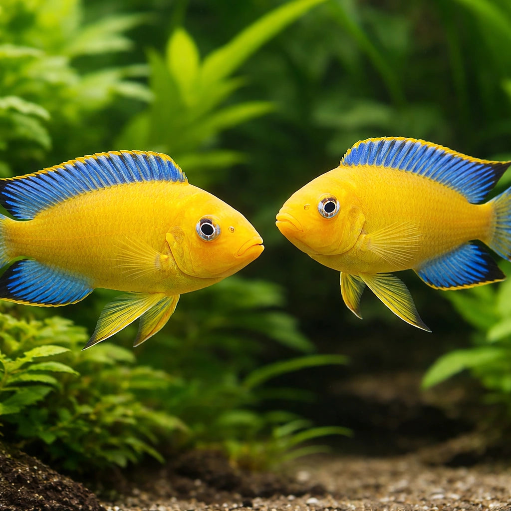 Pseudotropheus barlowi 4 - — tropical fish for sale UK — AI pair planted view