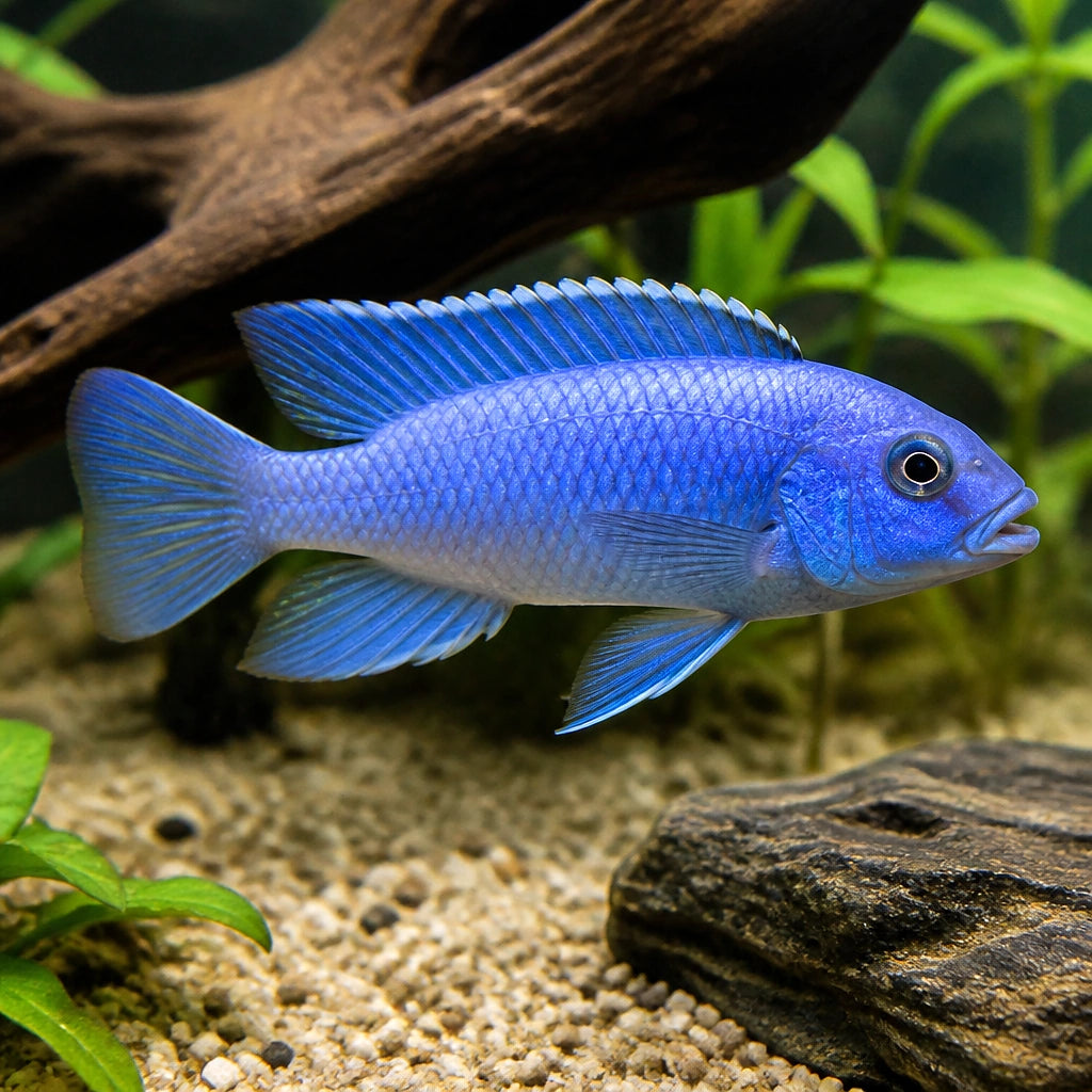 Pseudotropheus elongatus Chailoisi — tropical fish for sale UK — AI natural aquarium view