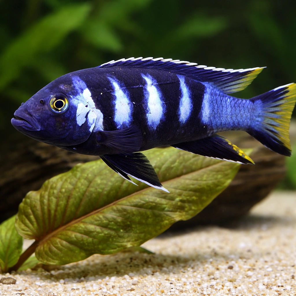 Pseudotropheus elongatus chewere 4 - — tropical fish for sale UK — AI scale plant view