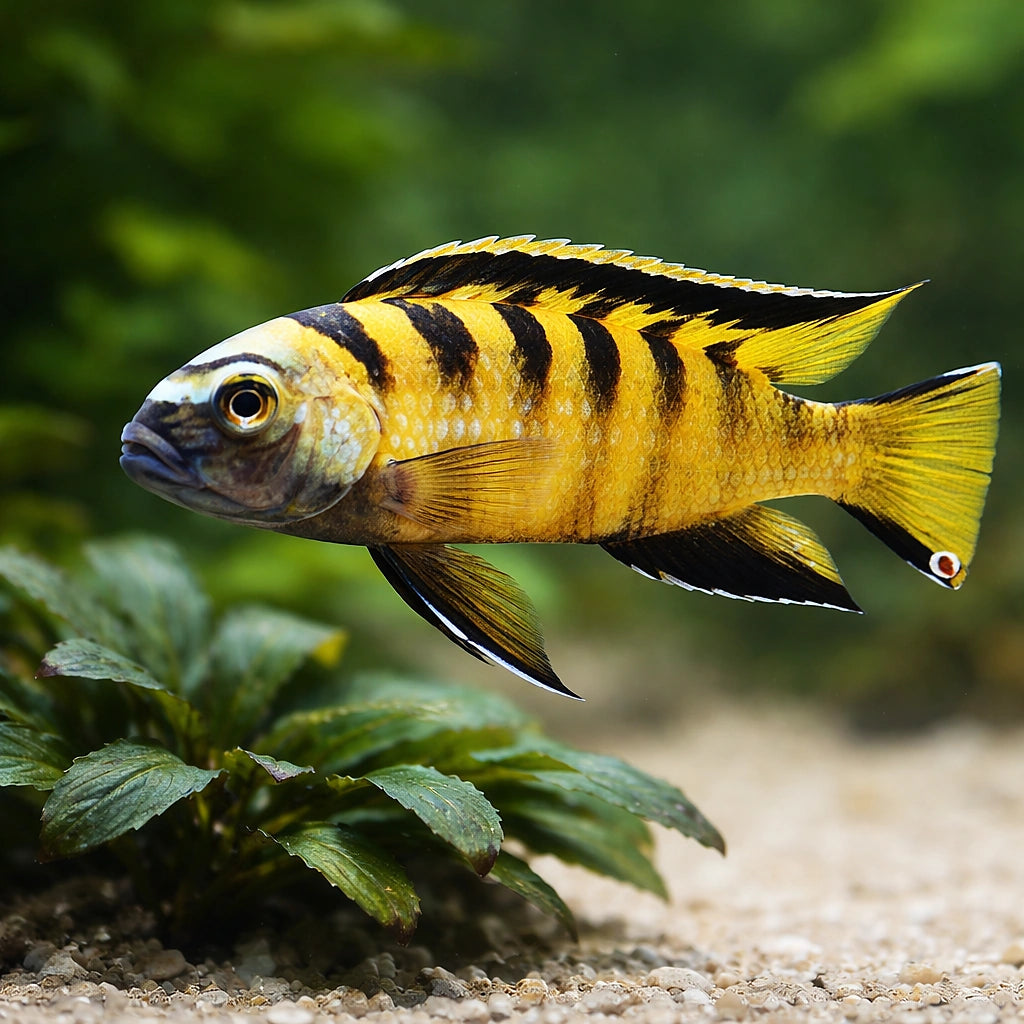 Pseudotropheus fuscus 4 - — tropical fish for sale UK — AI scale plant view
