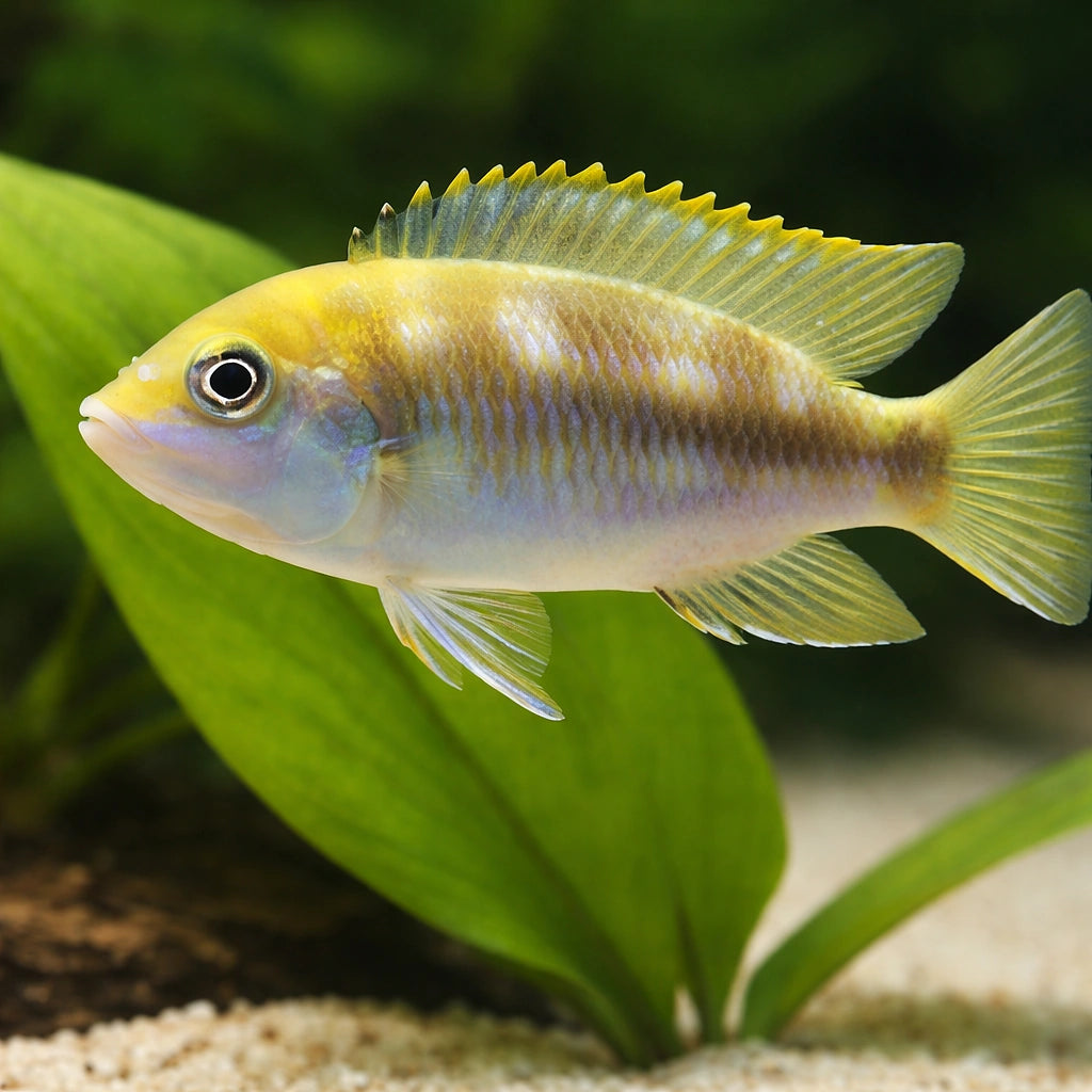 Pseudotropheus lanisticola 4 - — tropical fish for sale UK — AI scale plant view