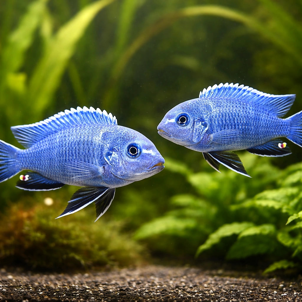 Pseudotropheus 'Newsi' — tropical fish for sale UK — AI pair planted view